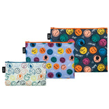 LOQI SMILEY Boys and Girls Recycled Zip Pockets, Travel Pouches