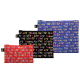 LOQI LOVE LIFE Recycled Zip Pockets, Travel Pouches