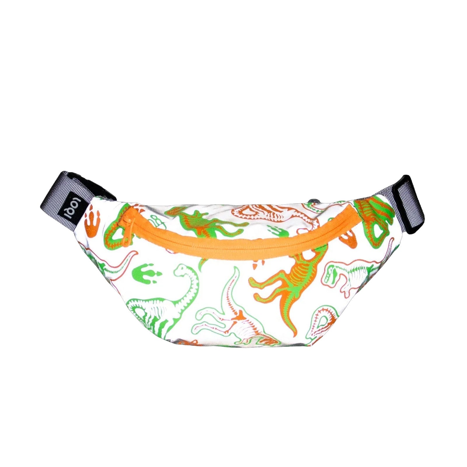 Kids Fanny Pack, Crossbody Bag, Sling Bag, LOQI DINOSAUR Skeleton Reflective Medium Bumbag, Belt Bag