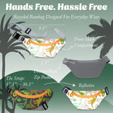 Kids Fanny Pack, Crossbody Bag, Sling Bag, LOQI DINOSAUR Skeleton Reflective Medium Bumbag, Belt Bag