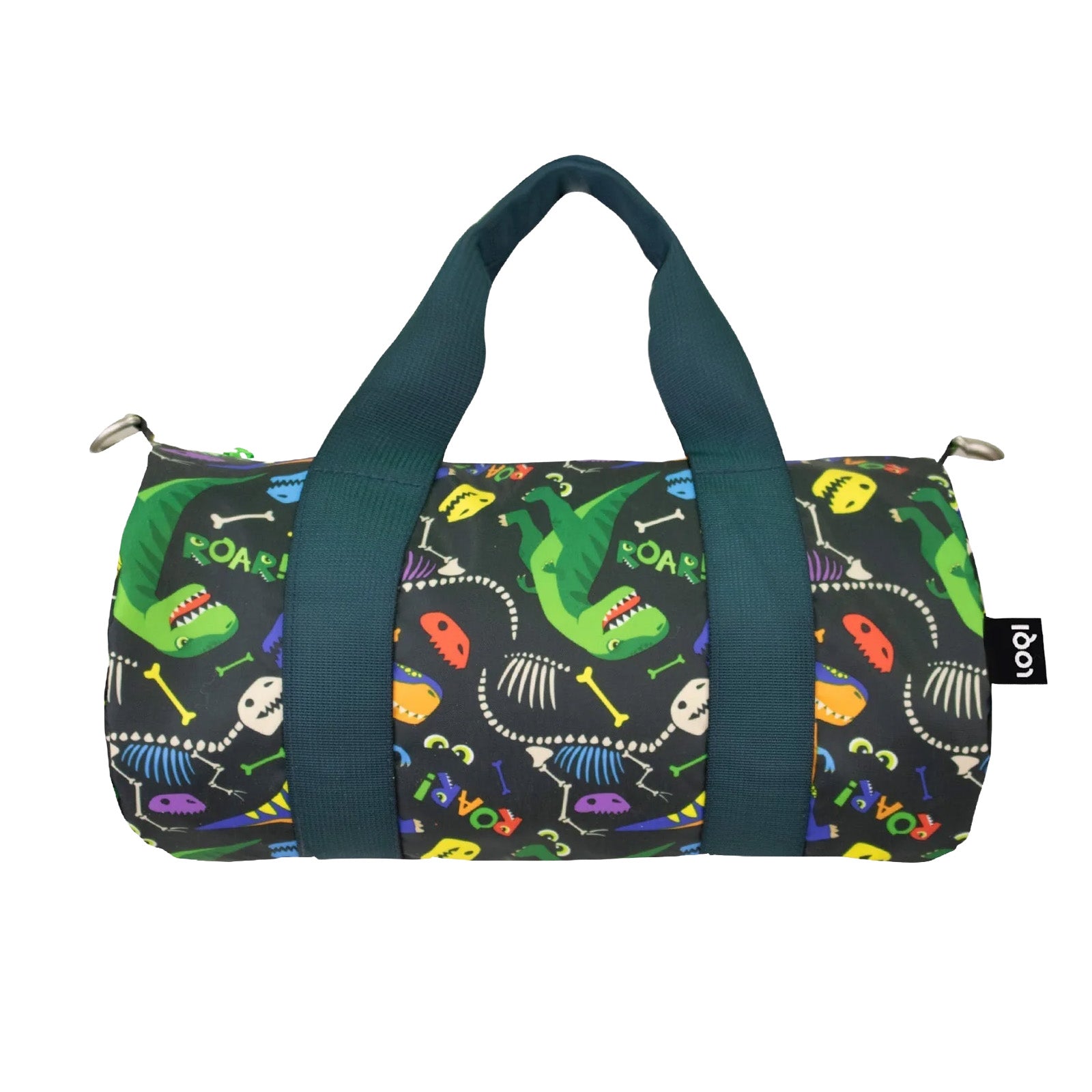 LOQI Kids DINOSAUR Roar Recycled Medium Weekender, Tote Bag, Crossbody Bag