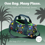 LOQI Kids DINOSAUR Roar Recycled Medium Weekender, Tote Bag, Crossbody Bag