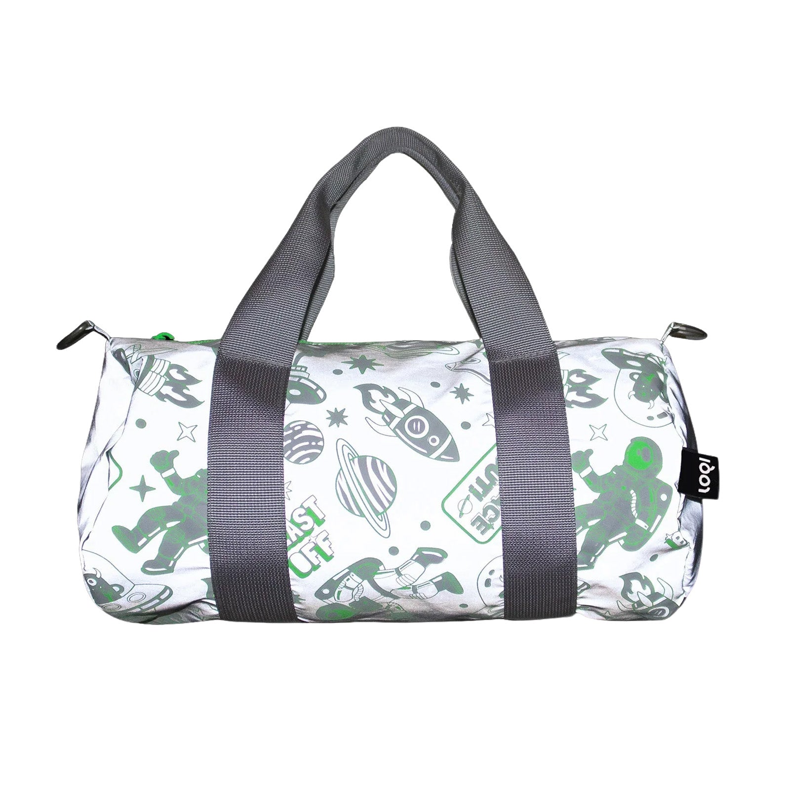 LOQI Kids SPACE Out Reflective Medium Weekender, Tote Bag, Crossbody Bag