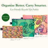LOQI BROSMIND Recycled Zip Pockets, Travel Pouches