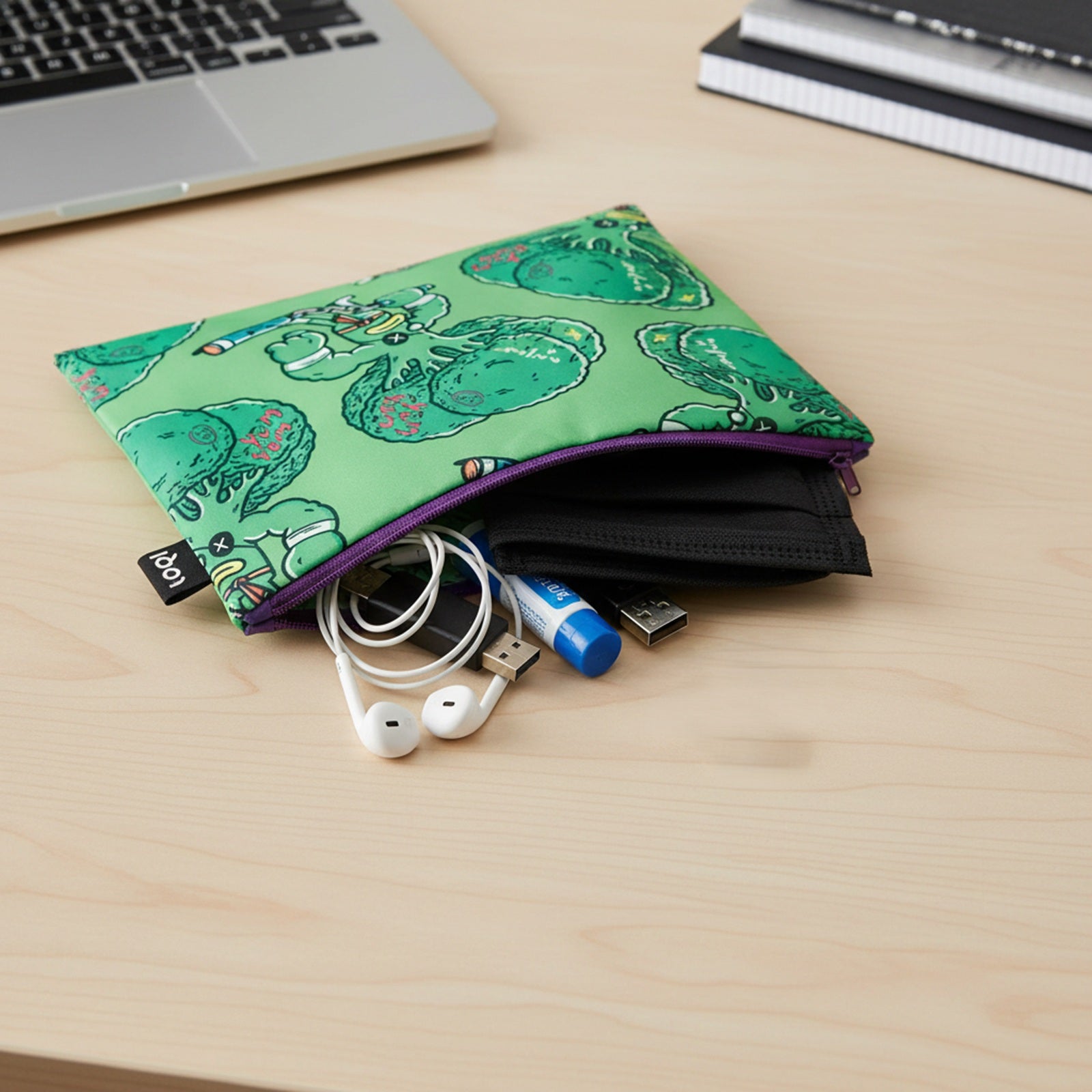 LOQI BROSMIND Recycled Zip Pockets, Travel Pouches