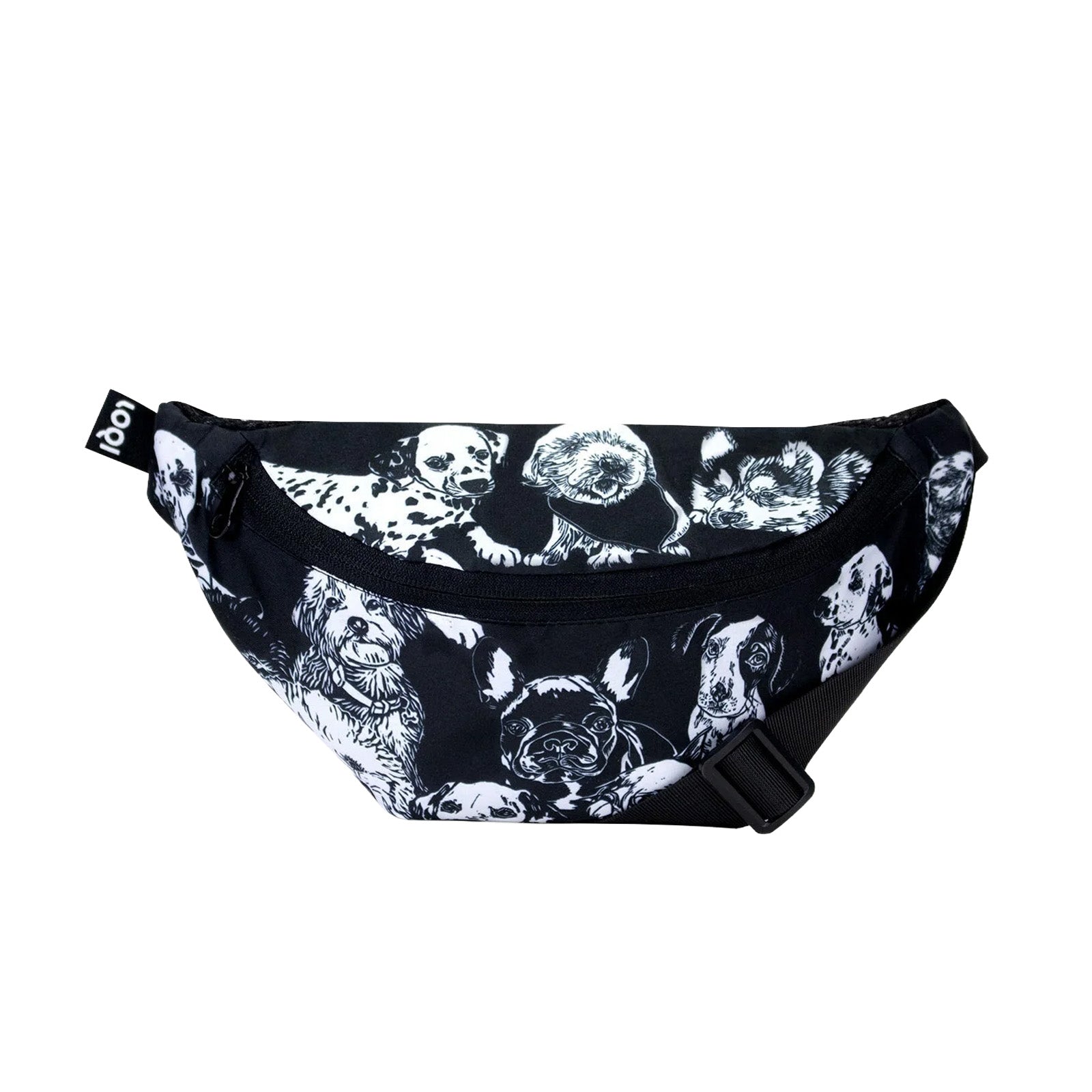 LOQI RED POPPY BEE Dogs Recycled Fanny Pack, Bumbag, Belt Bag, Crossbody Bag