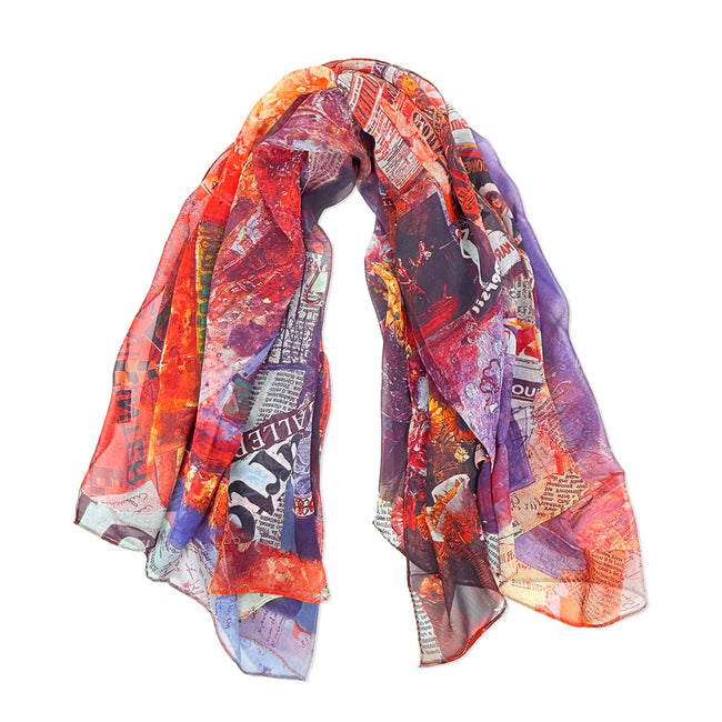 Wrapables Lightweight Mulberry Silk Square Scarf, New Impressionism