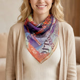 Wrapables Lightweight Mulberry Silk Square Scarf, New Impressionism