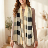 Wrapables Women's Silk Like Satin Polyester Large Scarf Wrap, Classic Plaid