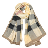 Wrapables Women's Silk Like Satin Polyester Large Scarf Wrap, Classic Plaid