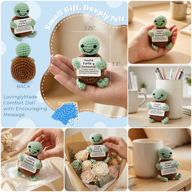 Wrapables Emotional Support and Inspirational Gift, Crochet Doll with Positive Words Card, For Valentines Day, Appreciation, Inspiration