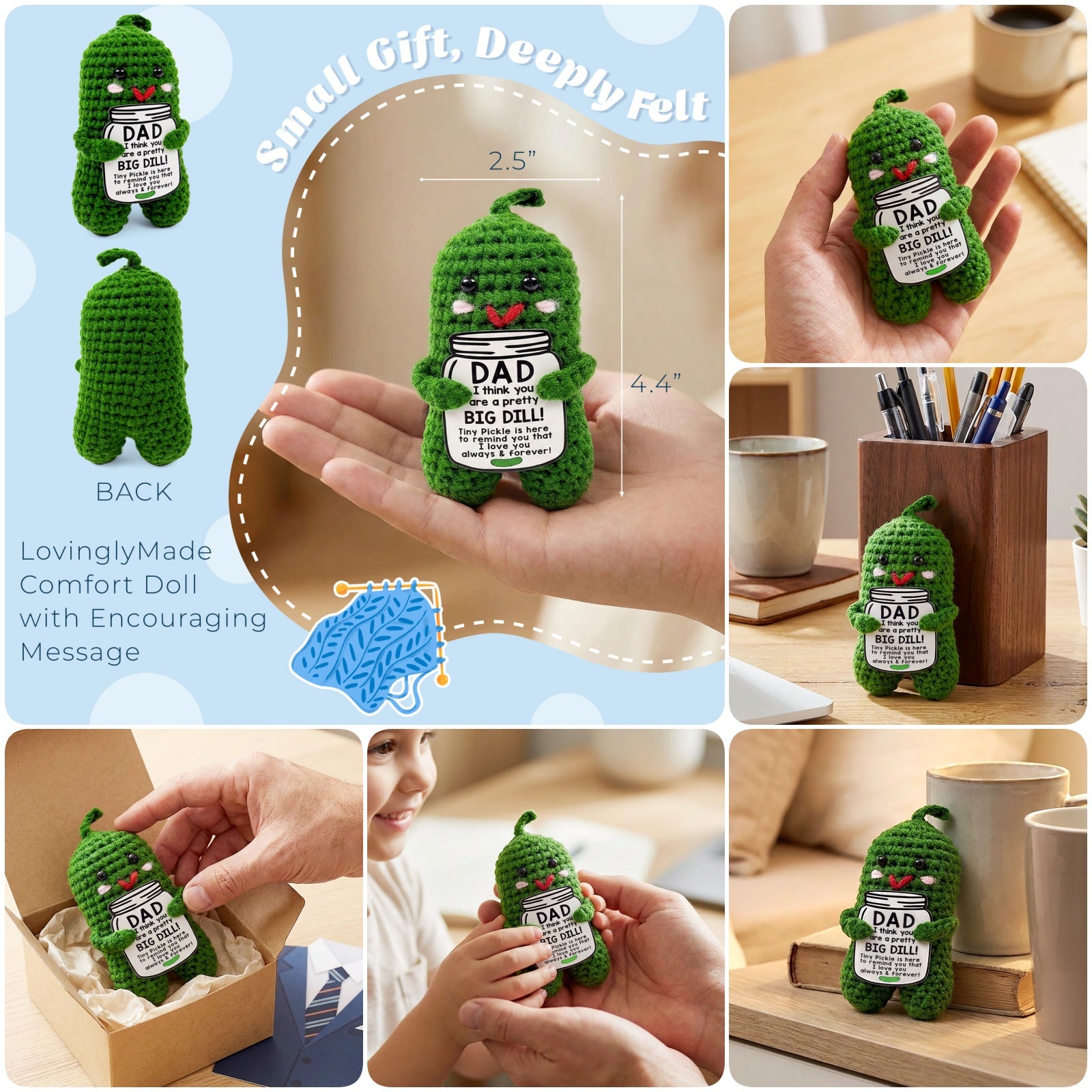 Wrapables Emotional Support and Inspirational Gift, Crochet Doll with Positive Words Card, For Valentines Day, Appreciation, Inspiration