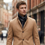 Wrapables Mens Soft Winter Warm Wool Blend Long Scarf, Dark Gray Plaid