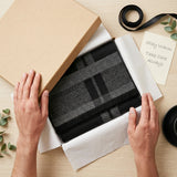 Wrapables Mens Soft Winter Warm Wool Blend Long Scarf, Dark Gray Plaid