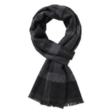 Wrapables Mens Soft Winter Warm Wool Blend Long Scarf, Dark Gray Plaid