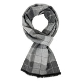 Wrapables Mens Soft Winter Warm Wool Blend Long Scarf, Gray Plaid