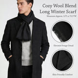 Wrapables Mens Soft Winter Warm Wool Blend Long Scarf, Black