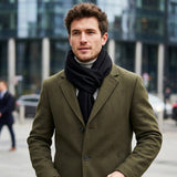 Wrapables Mens Soft Winter Warm Wool Blend Long Scarf, Black