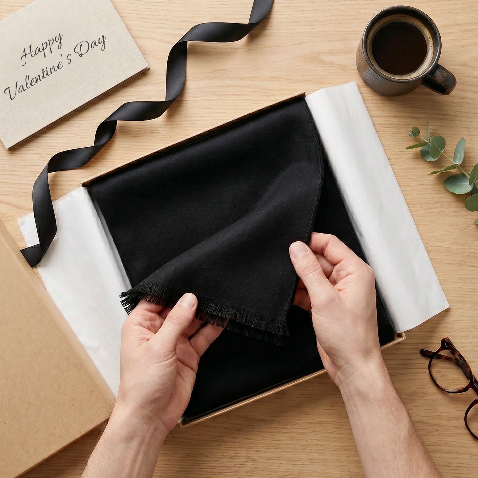 Wrapables Mens Soft Winter Warm Wool Blend Long Scarf, Black