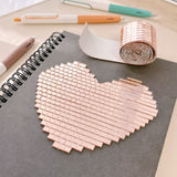 Wrapables 5mm x 5mm Self Adhesive Mosaic Glass Mirror Tile Stickers, 1592pcs for Arts and Crafts, Home Decoration, Rose Gold