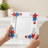 Wrapables Red White and Blue Glitter Self-Adhesive Foam Star Stickers, Patriotic Stickers for 4th of July, Memorial Day (210pcs)
