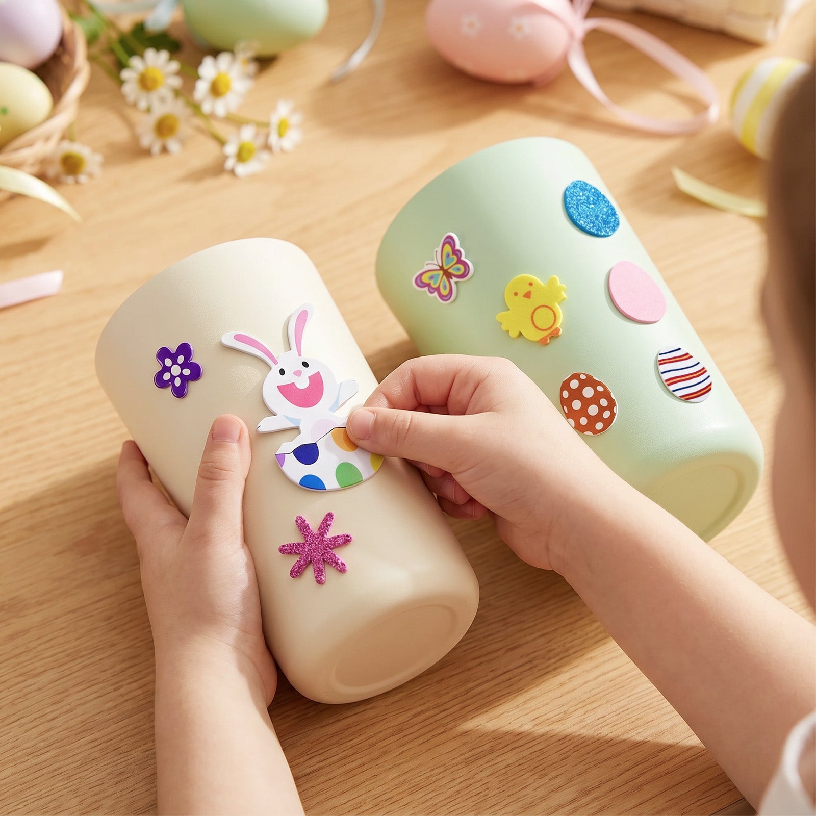 Wrapables Easter Self-Adhesive Foam Stickers, For Arts & Crafts, Decorations, Party Favors, and Easter Egg Fillers (150pcs)