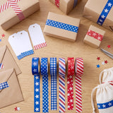 Wrapables Red White and Blue Patriotic Washi Tape Set for Memorial Day, Veterans Day, Presidents Day, Independence Day (6 Rolls)