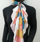 Wrapables 2 Piece Silky Feeling Satin Neckerchief Scarf Set, 26.5