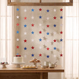 Wrapables 4th of July Patriotic Red White and Blue Hanging Stars Banner Garland (Set of 4)