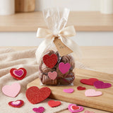 Wrapables Heart Shaped Self-Adhesive Glitter Foam Stickers, For Arts & Crafts, Decorations, Valentines Day, Mothers Day (200pcs)