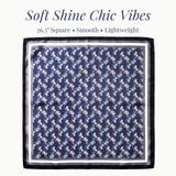 Wrapables Women's Silky Feeling Satin Neckerchief Square Scarf 26.5 x 26.5 Inches, Blue Carriage