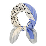 Wrapables Women's Satin Square Scarf, 26.5 x 26.5 Inch Neckerchief, Blue Crescent