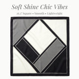 Wrapables Womens 2 Piece Silky Feeling Satin Square Scarf Set, 26.5x26.5 Inch Neckerchief, Lilies Gray
