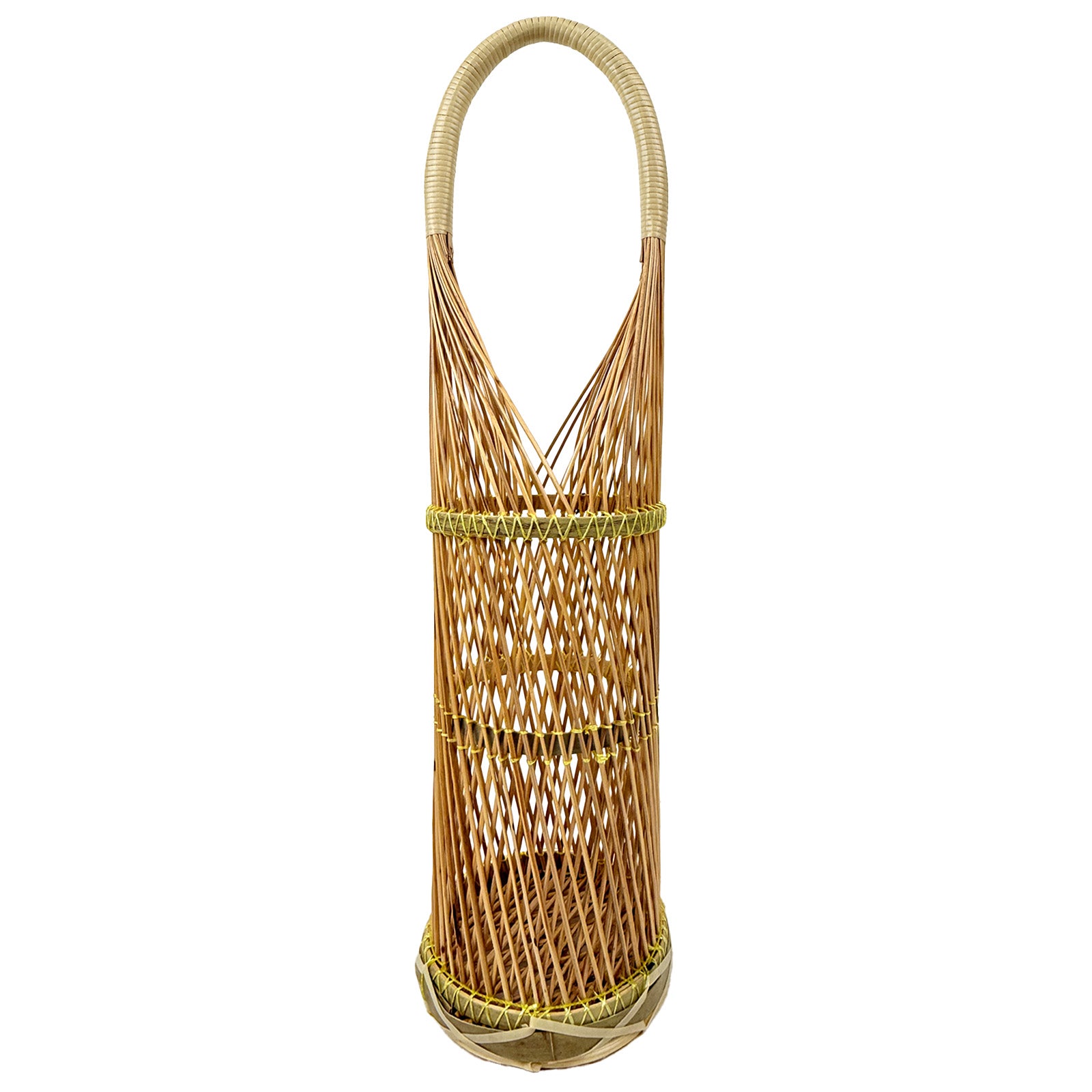 Wrapables Woven Wicker Rattan Bamboo Wine Bottle Basket Carrier, Wine Holder