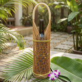 Wrapables Woven Wicker Rattan Bamboo Wine Bottle Basket Carrier, Wine Holder