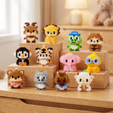 Wrapables Animal Building Blocks Set for Party Favors, Goodie Bag Stuffer, Stocking Stuffer (Set of 12), Wild Animals