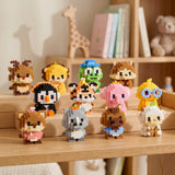 Wrapables Animal Building Blocks Set for Party Favors, Goodie Bag Stuffer, Stocking Stuffer (Set of 12), Wild Animals