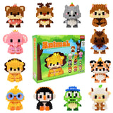 Wrapables Animal Building Blocks Set for Party Favors, Goodie Bag Stuffer, Stocking Stuffer (Set of 12), Wild Animals