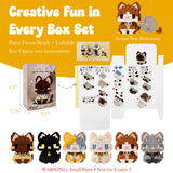 Wrapables Animal Building Blocks Set for Party Favors, Goodie Bag Stuffer, Stocking Stuffer (Set of 6), Cats