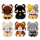 Wrapables Animal Building Blocks Set for Party Favors, Goodie Bag Stuffer, Stocking Stuffer (Set of 6), Cats
