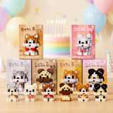 Wrapables Animal Building Blocks Set for Party Favors, Goodie Bag Stuffer, Stocking Stuffer (Set of 6), Dogs