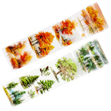 Wrapables Tree and Forest Nature Landscape PET Washi Tapes for Scrapbooking, Stationery, Journaling, Diary, Card Making (Set of 2), Maple Green