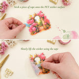 Wrapables Floral Garden Scenic Landscape PET Scrapbooking Stickers for Scrapbooking, Junk Journals, Stationery, DIY Crafts, Water Bottles (Set of 4)