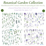 Wrapables Floral Botanical PVC Stickers for Scrapbooking, Journals, Stationery, DIY Crafts, Water Bottles, Phones, Laptops (Set of 4)