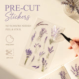 Wrapables Floral Botanical PVC Stickers for Scrapbooking, Journals, Stationery, DIY Crafts, Water Bottles, Phones, Laptops (Set of 4)