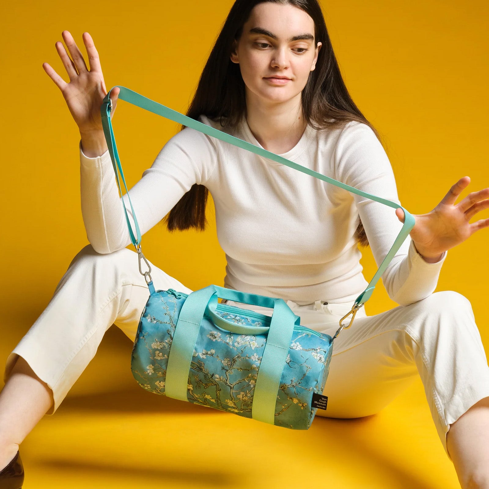 LOQI VINCENT VAN GOGH Almond Blossom Recycled Medium Weekender, Handbag, Crossbody Bag