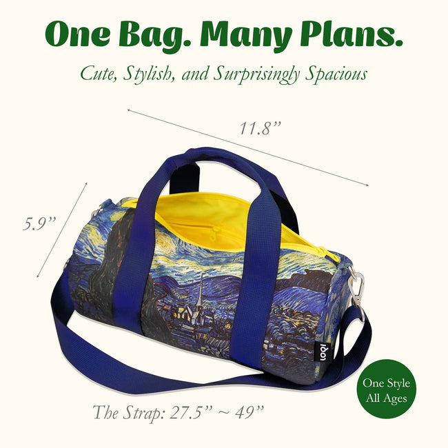 LOQI VINCENT VAN GOGH Starry Night Recycled Medium Weekender, Handbag, Crossbody Bag