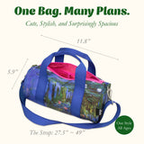 LOQI CLAUDE MONET Water Lilies Neon Recycled Medium Weekender, Handbag, Crossbody Bag