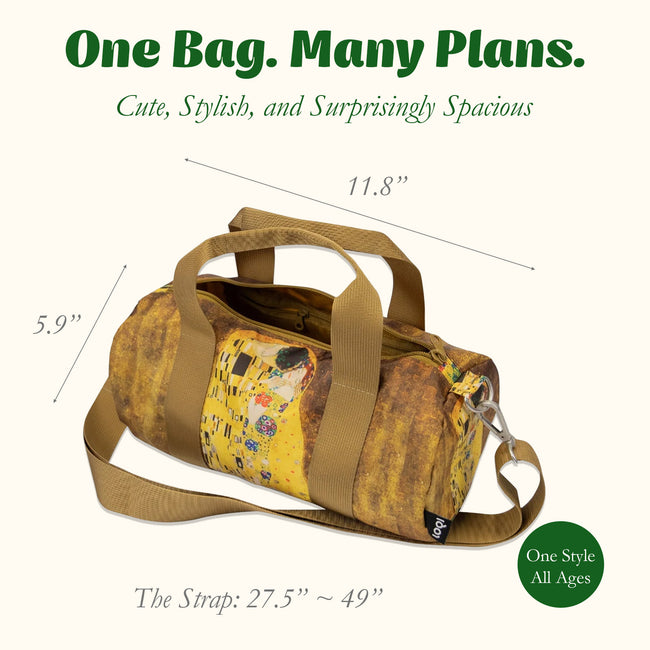 LOQI GUSTAV KLIMT The Kiss Recycled Medium Weekender, Handbag, Crossbody Bag