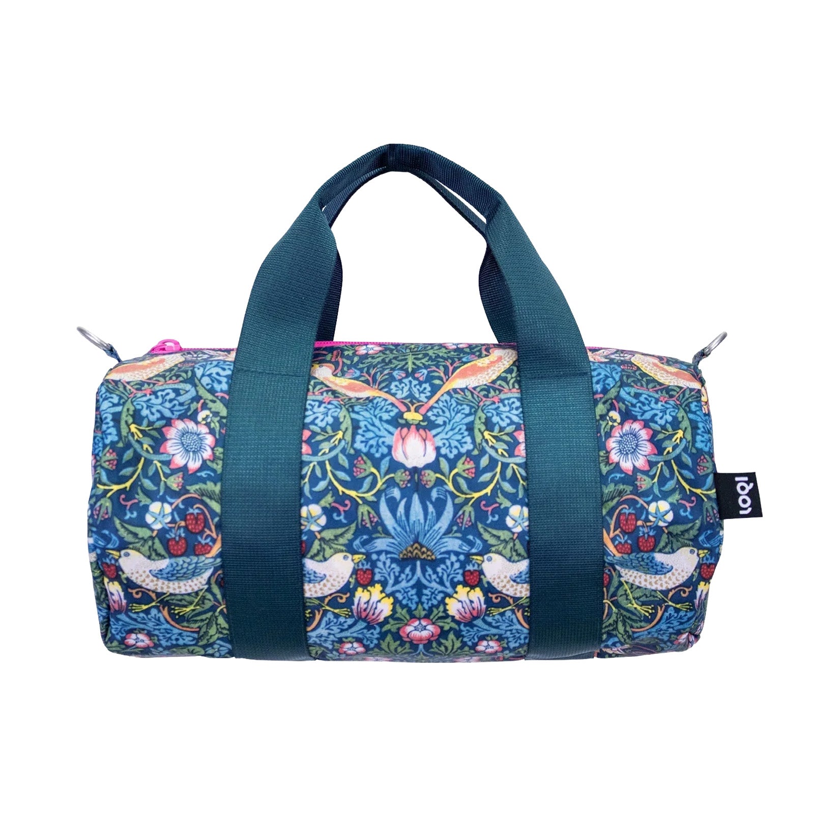 LOQI WILLIAM MORRIS Strawberry Thief Neon Recycled Medium Weekender, Handbag, Crossbody Bag